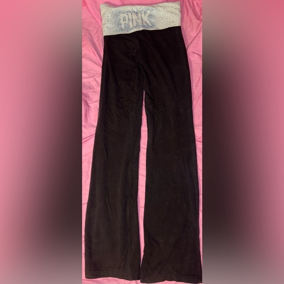 Victoria’s Secret blue rhinestone bling fold over boot cut legging size XS - Picture 1 of 3
